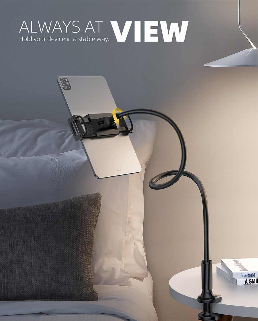 Lamicall Gooseneck Tablet Mount Holder for Bed - Flexible Tablet Arm Clamp - Image 3