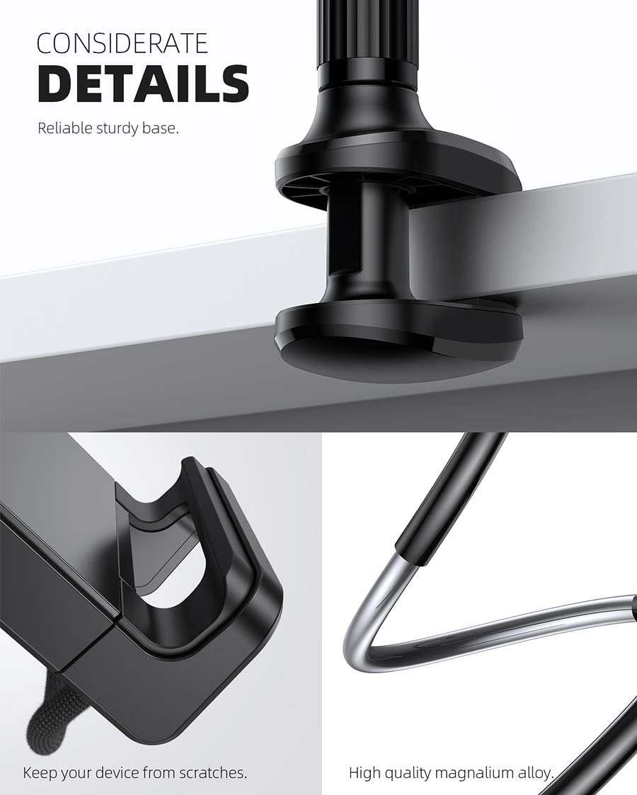 Lamicall Gooseneck Tablet Mount Holder for Bed - Flexible Tablet Arm Clamp - Image 6