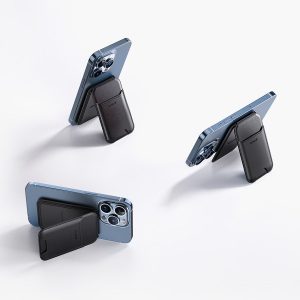 Lamicall Magsafe Wallet. Phone Card Stand - Vegan Leather 3 Card Adjustable Holder