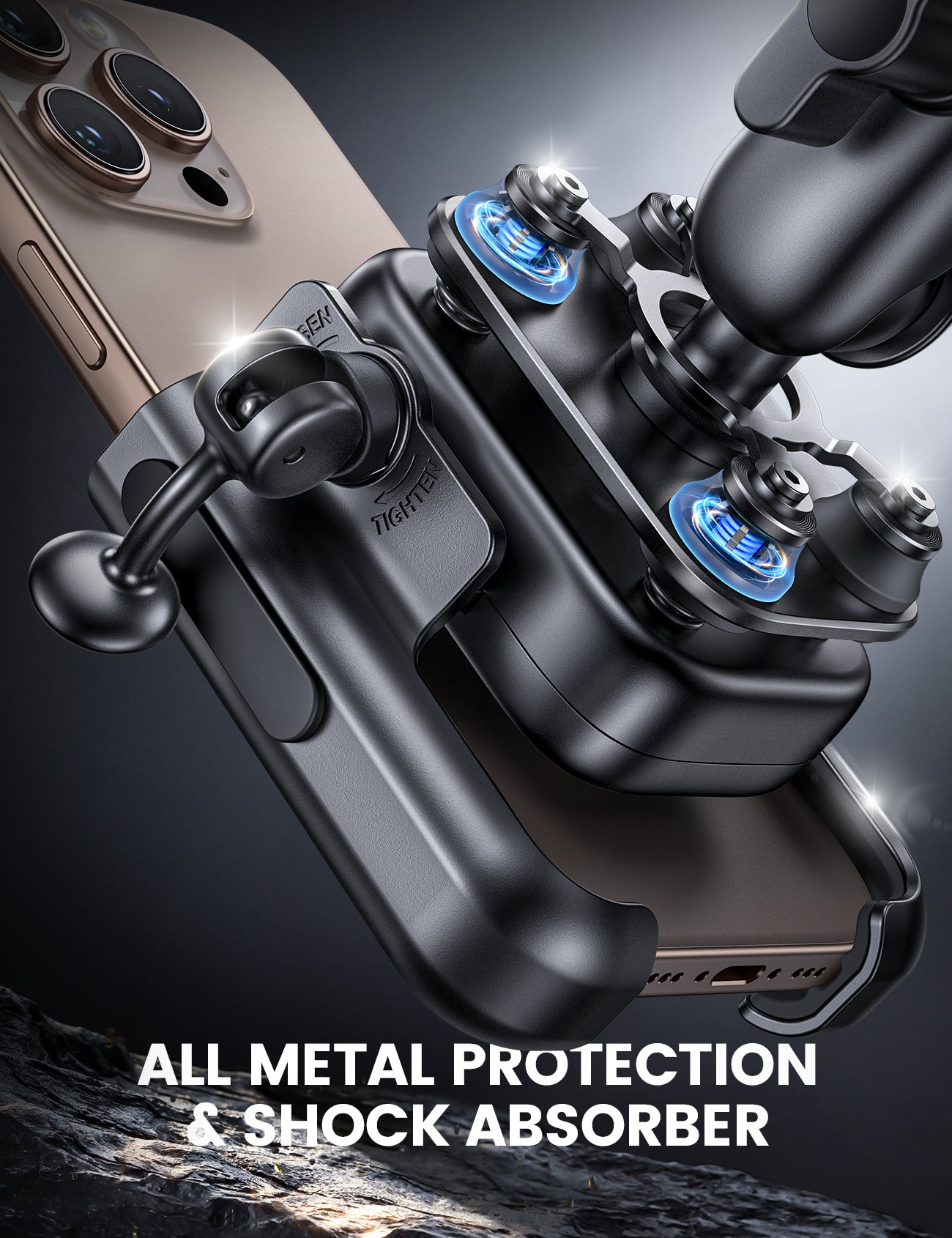 Lamicall All Metal Motorcycle Phone Mount - Anti Shake-Extendable Arm Handlebar Clamp. Bicycle Cell Phone Mount. iPhone 17-16-15-14 Pro Max. S23-S24-S25-S26 Ultra - Image 3