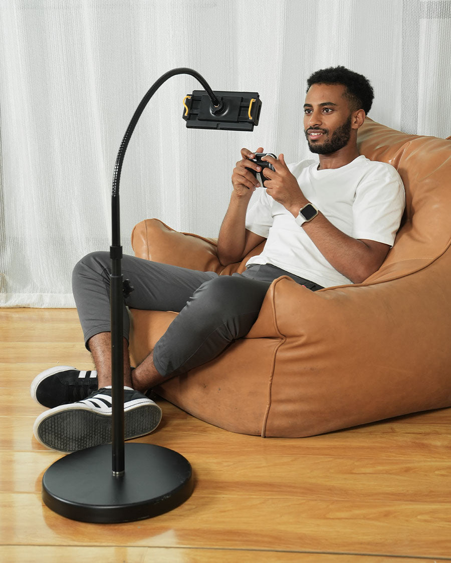 Lamicall Tablet Floor Stand - Gooseneck Swivel Tablet Holder Mount with Adjustable Height & 10.6lb Stable Base - Image 2