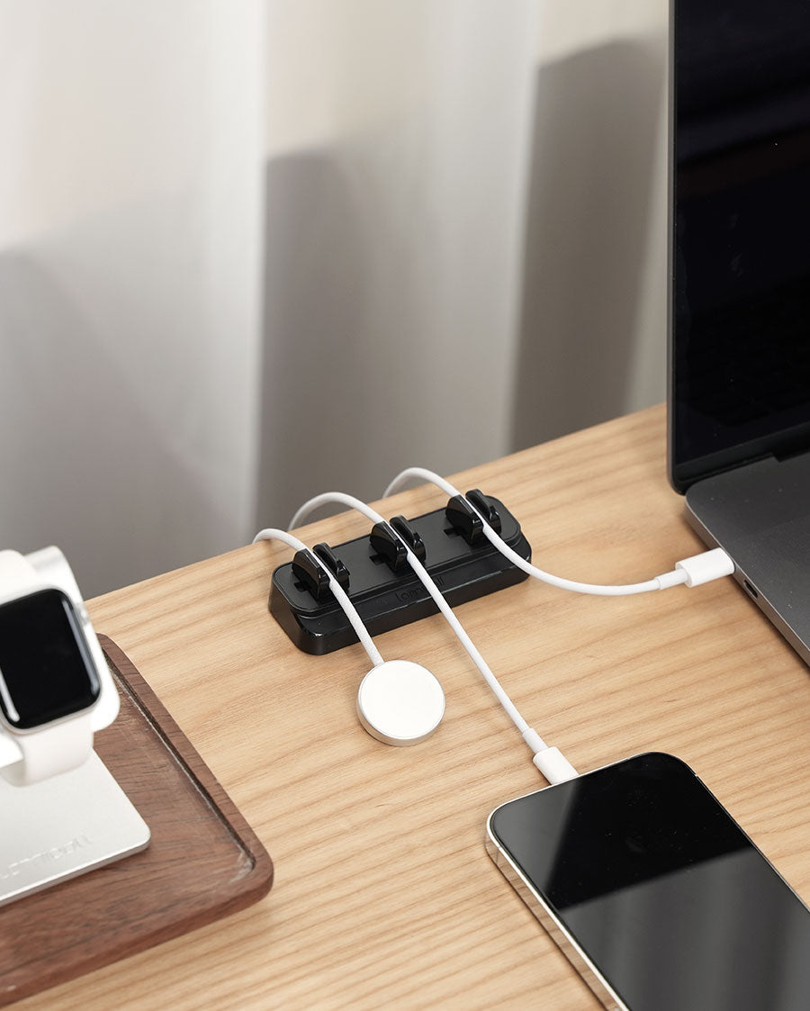 Lamicall Cable Spring Holder Clips. Adjustable Cord Clip Organizer for Desk - Wire Cord Holder Organizer Management - Image 2