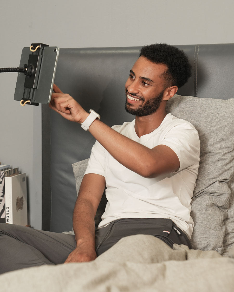 Lamicall Tablet Floor Stand - Gooseneck Swivel Tablet Holder Mount with Adjustable Height & 10.6lb Stable Base - Image 4