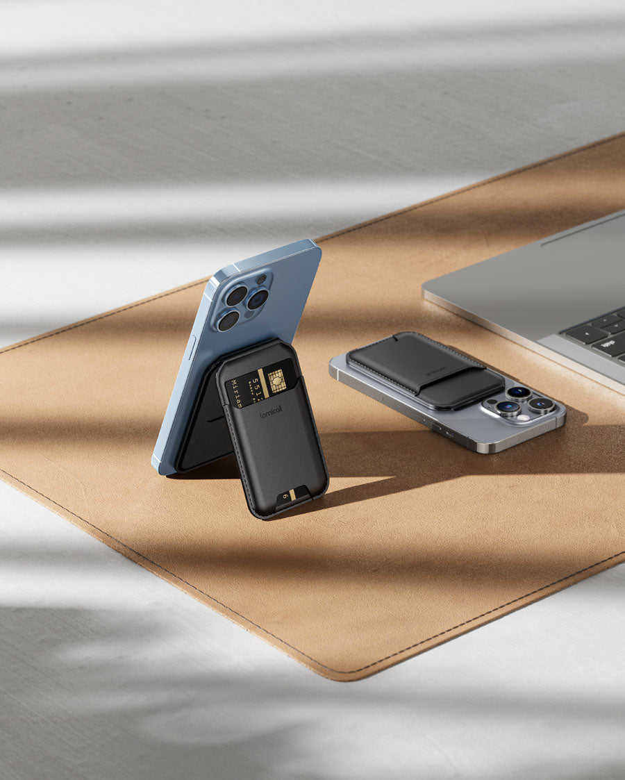Lamicall Magsafe Wallet. Phone Card Stand - Vegan Leather 3 Card Adjustable Holder - Image 5