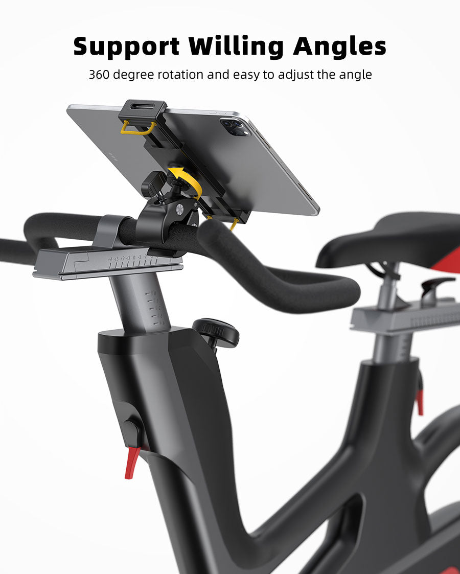 Lamicall Tablet Holder Mount for Peloton - Indoor Bike Gym Treadmill Spin Tablet Stand for Microphone Stand. Stationary Exercise Bicycle - Image 2