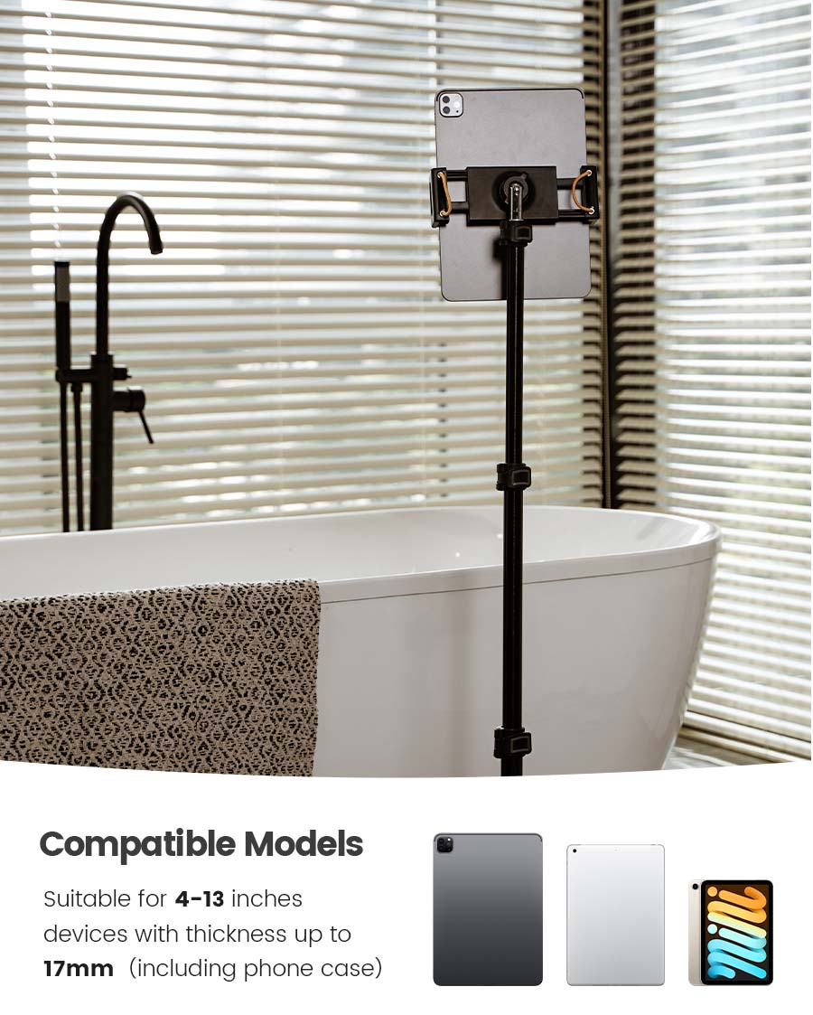 Lamicall Tablet Floor Tripod Stand Music Stand- 64.9 Tablet Holder Mount with Adjustable Height for Stream/Watching - Image 7