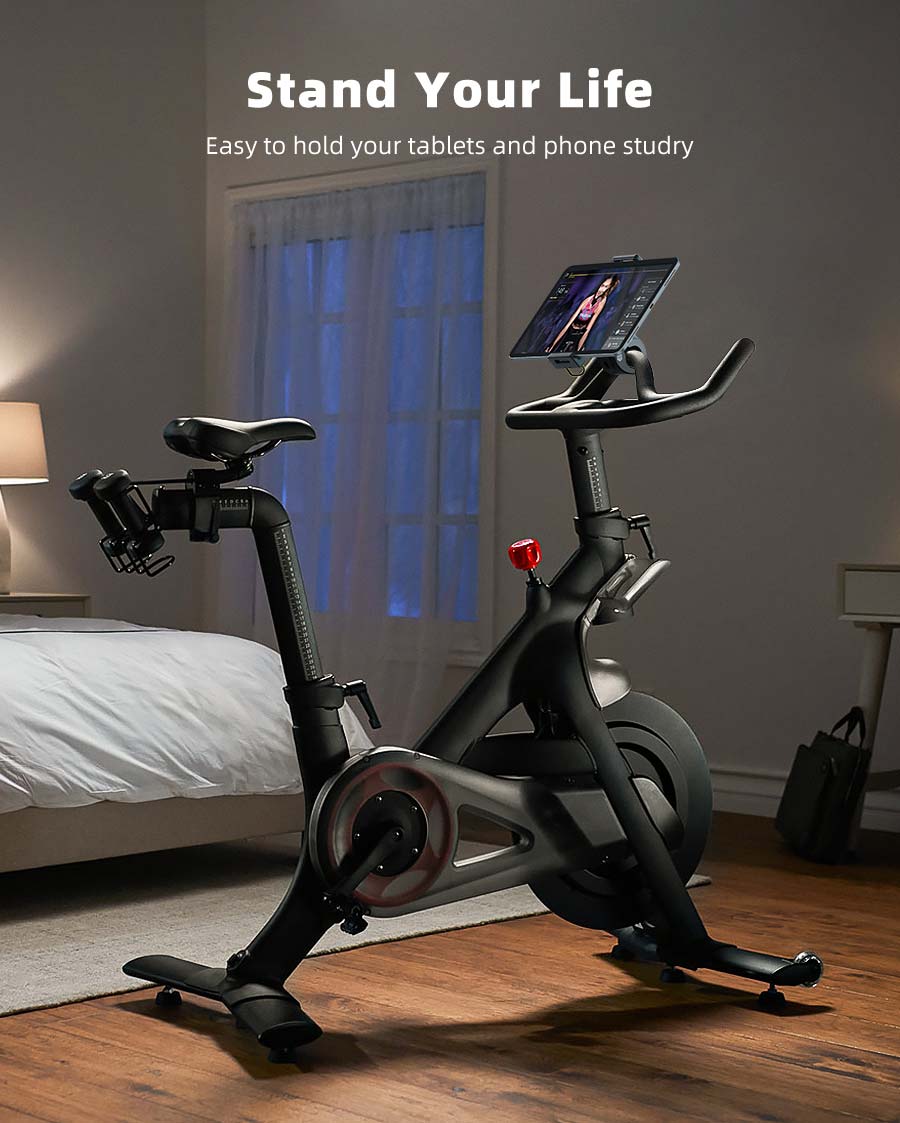 Lamicall Tablet Holder Mount for Peloton - Indoor Bike Gym Treadmill Spin Tablet Stand for Microphone Stand. Stationary Exercise Bicycle - Image 3