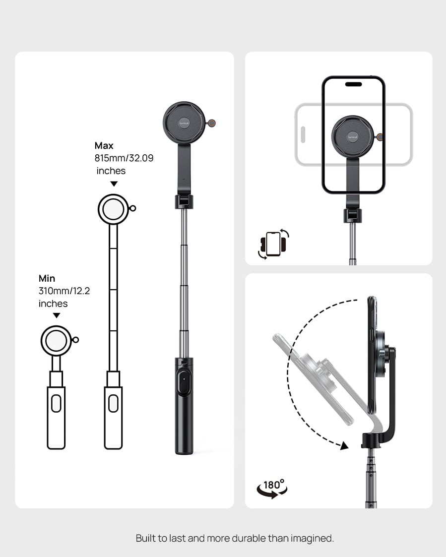 Selfie Stick with Wireless Remote. Magnetic Phone Tripod Stand for Livestreming. Video Recording - Image 15