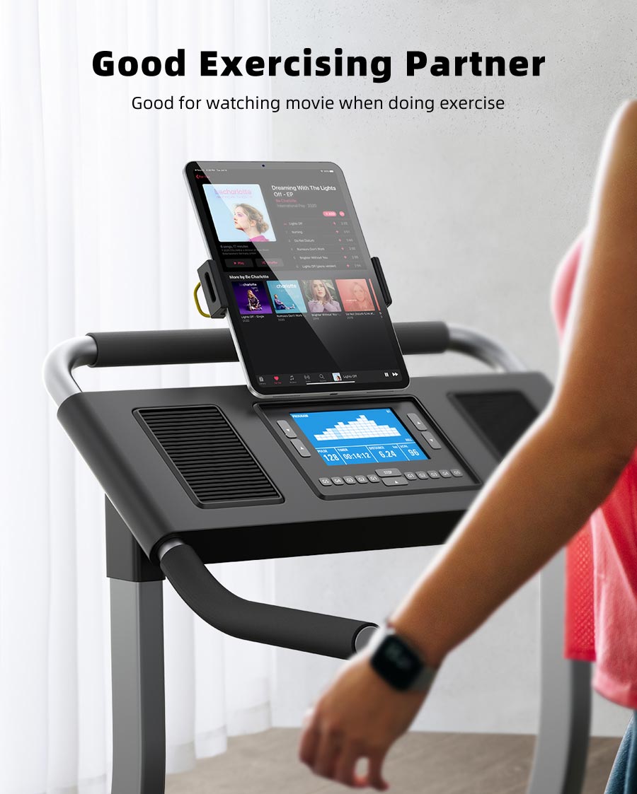 Lamicall Tablet Holder Mount for Peloton - Indoor Bike Gym Treadmill Spin Tablet Stand for Microphone Stand. Stationary Exercise Bicycle - Image 5