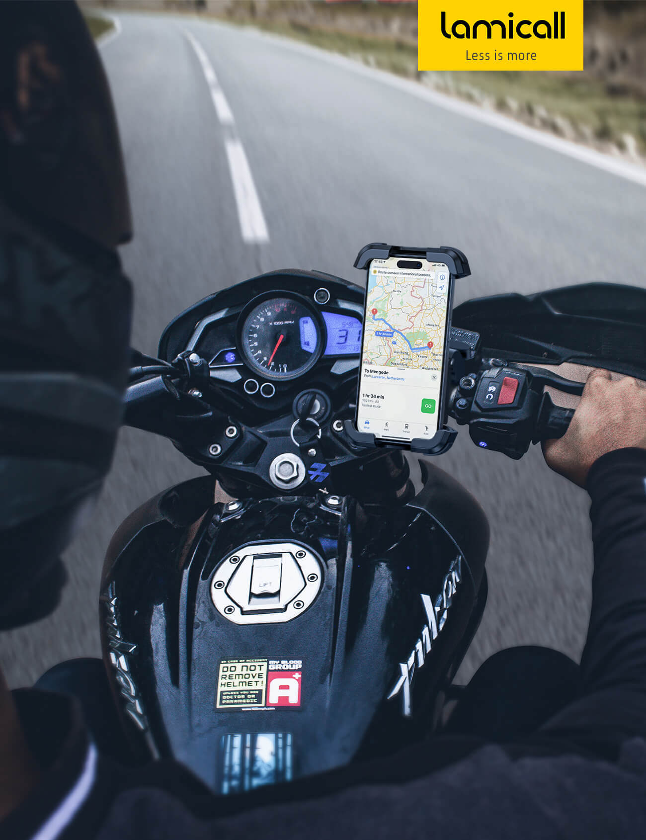 Motorcycle Phone Mount - Metal Adjustment Arm & Dual Vibration Dampener & Anti Shake Motorcycle Cell Phone Holder for iPhone and More 4.7-6.7 Phones Lamicall - Image 4