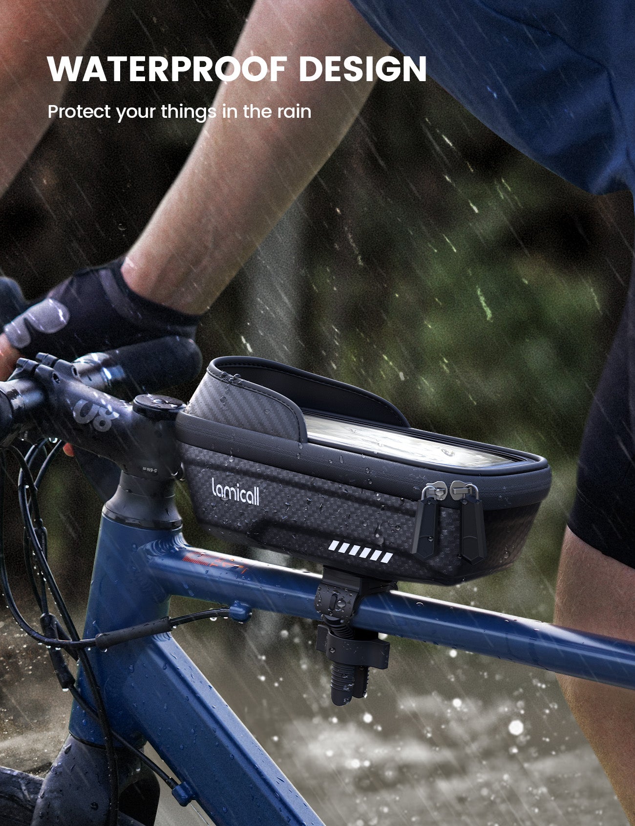 Lamicall Bike Frame Bag Waterproof Bike Phone Mount Holder - Image 2
