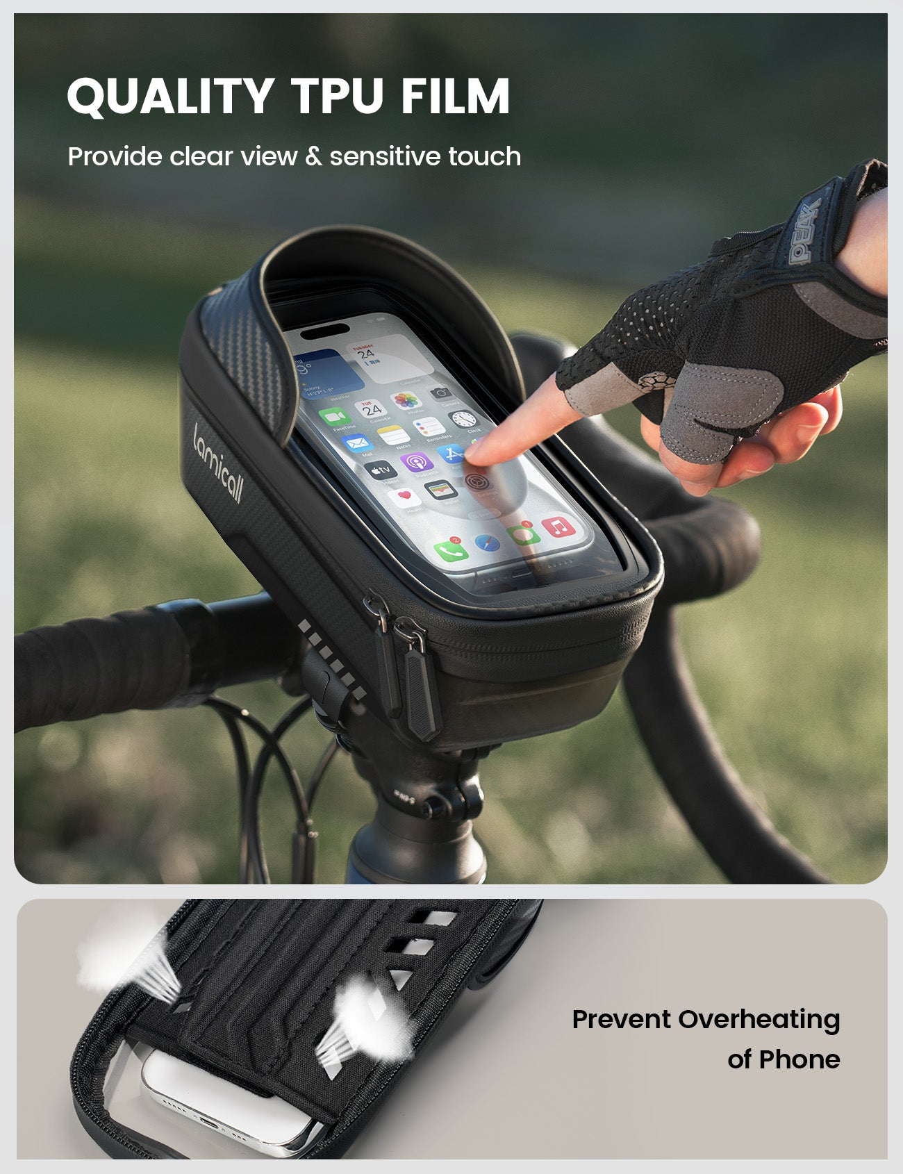 Lamicall Bike Frame Bag Waterproof Bike Phone Mount Holder - Image 5