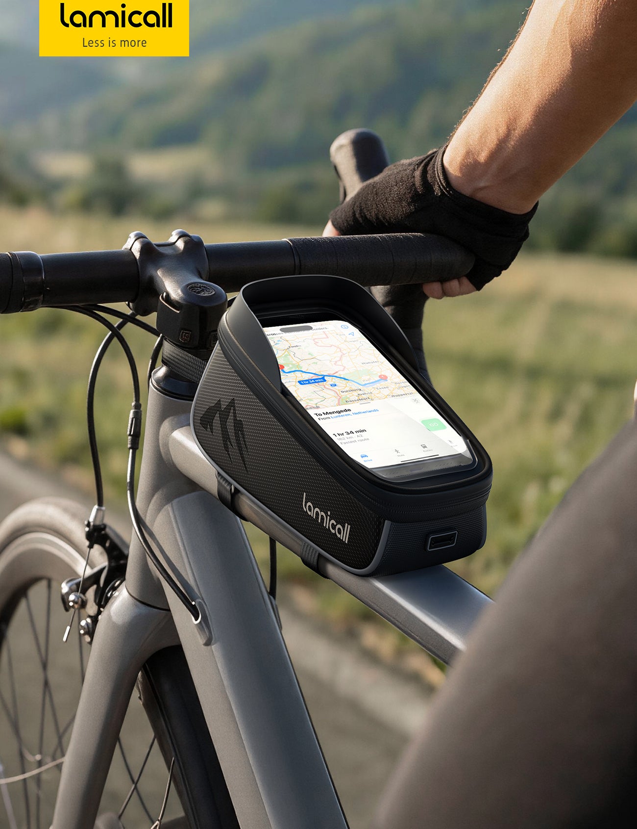 Lamicall Bike Frame Bag Waterproof Bike Phone Bag 1.6L - Image 7