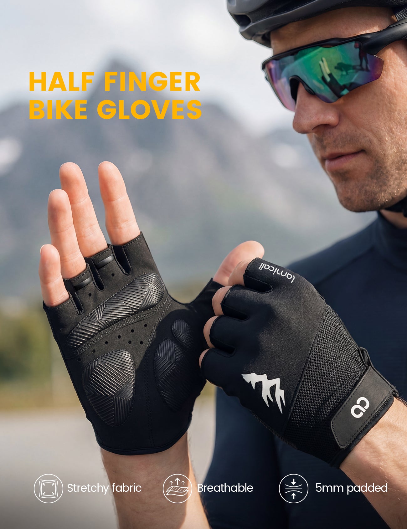 Lamicall Bike Gloves Anti-Slip Shock-Absorbing Pad Workout Gloves Cycling - Image 2