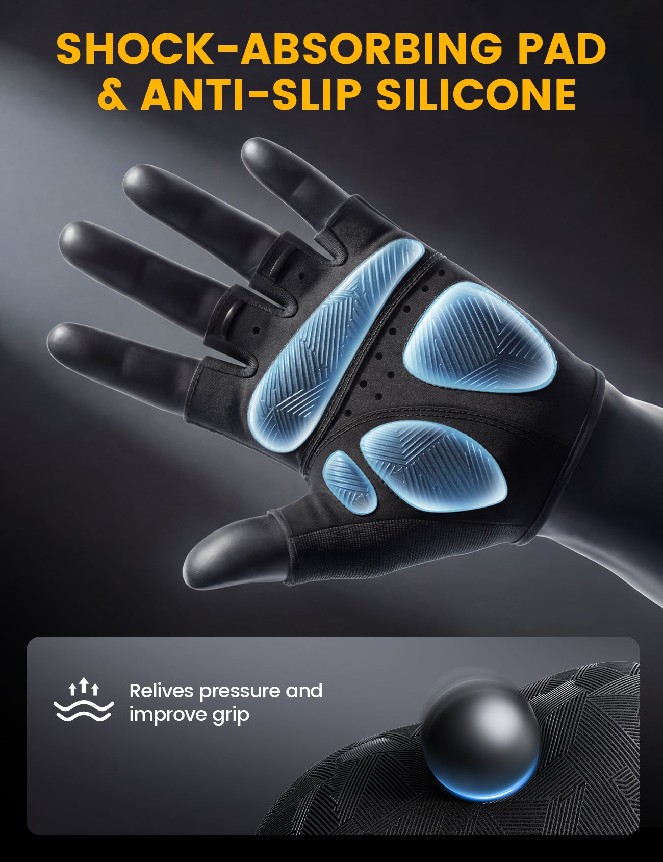 Lamicall Bike Gloves Anti-Slip Shock-Absorbing Pad Workout Gloves Cycling - Image 5