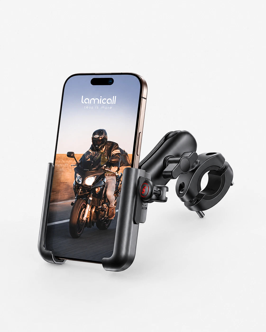 Lamicall All Metal Motorcycle Phone Mount - Anti Shake-Extendable Arm Handlebar Clamp. Bicycle Cell Phone Mount. iPhone 17-16-15-14 Pro Max. S23-S24-S25-S26 Ultra - Image 2