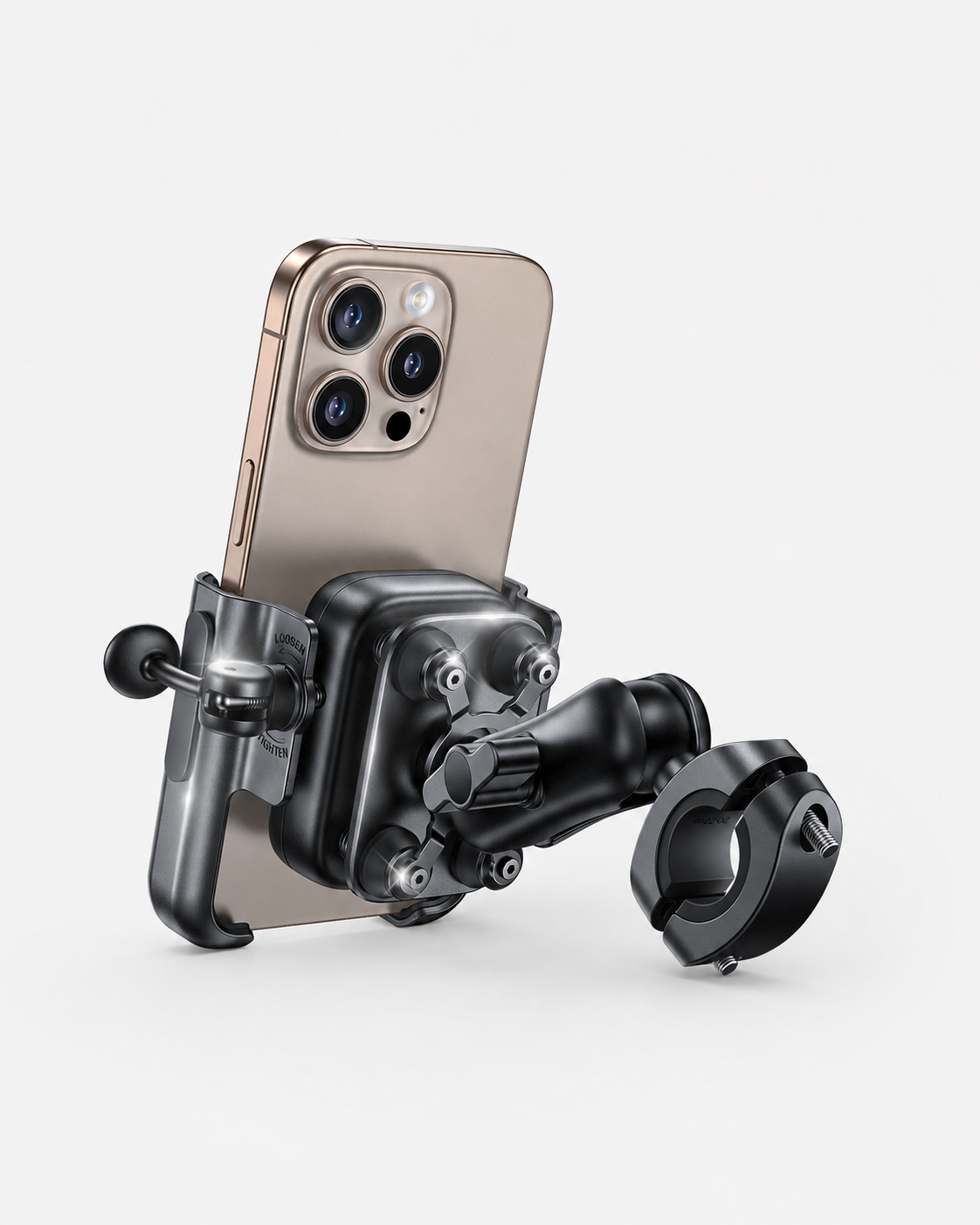 Lamicall All Metal Motorcycle Phone Mount - Anti Shake-Extendable Arm Handlebar Clamp. Bicycle Cell Phone Mount. iPhone 17-16-15-14 Pro Max. S23-S24-S25-S26 Ultra