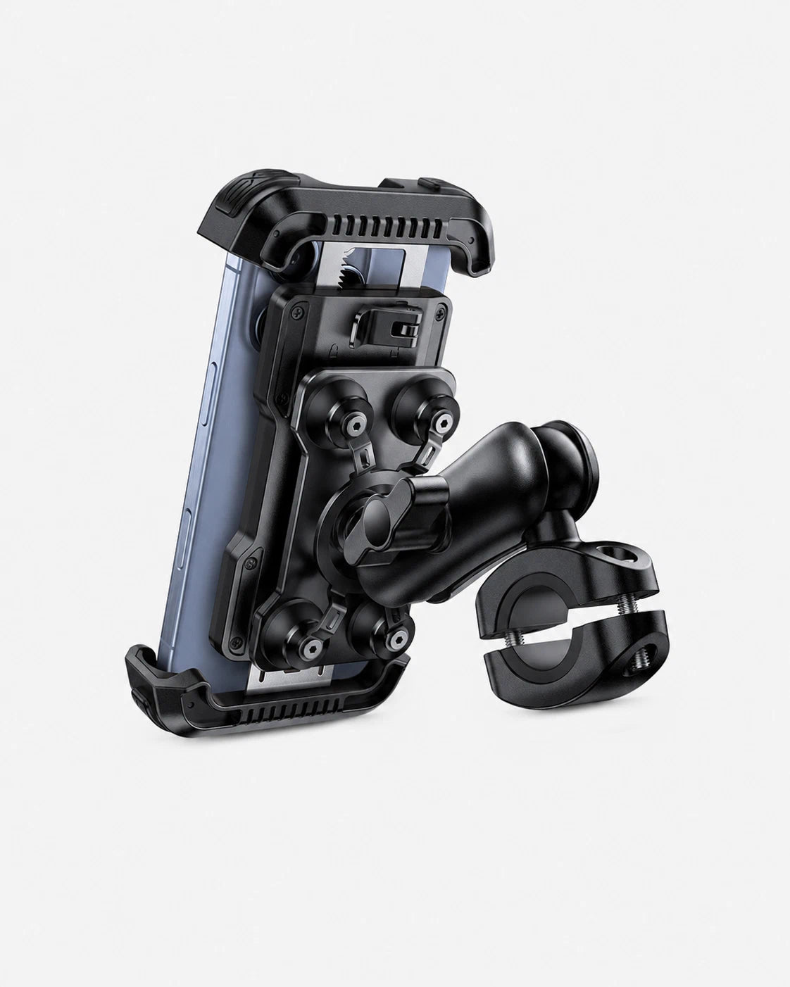 Motorcycle Phone Mount - Metal Adjustment Arm & Dual Vibration Dampener & Anti Shake Motorcycle Cell Phone Holder for iPhone and More 4.7-6.7 Phones Lamicall