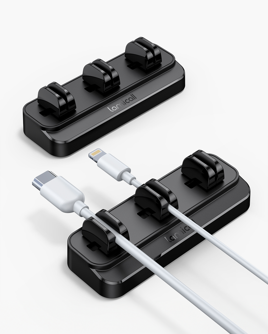 Lamicall Cable Spring Holder Clips. Adjustable Cord Clip Organizer for Desk - Wire Cord Holder Organizer Management - Image 10