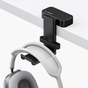 Lamicall Headphone Stand. 360 Degree Rotation Sticky Headset Hanger with Cable Organizer