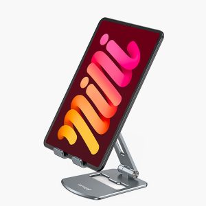 Lamicall Adjustable Foldable Tablet Stand Holder. 360 Degree Rotating Desktop Tablet Dock Mount