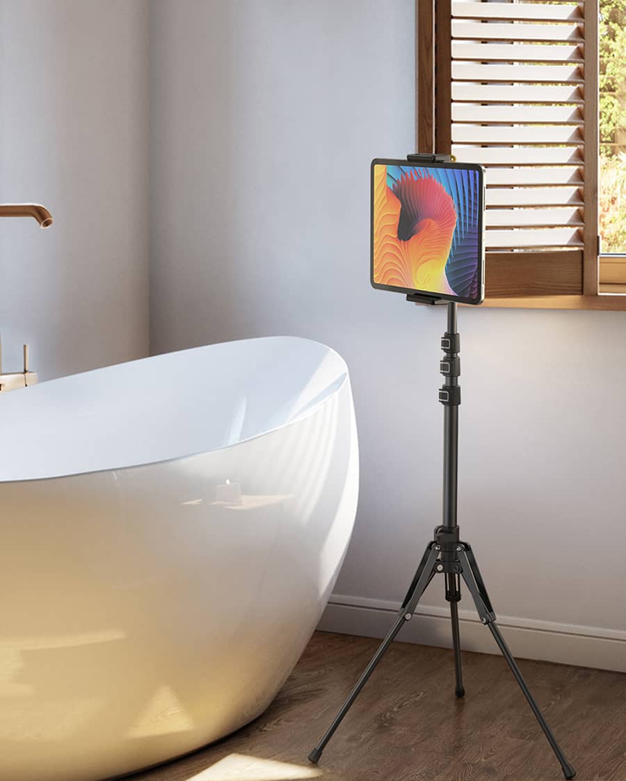 Lamicall Tablet Floor Tripod Stand Music Stand- 64.9 Tablet Holder Mount with Adjustable Height for Stream/Watching - Image 2