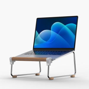 Walnut Wooden Laptop Stand: Portable Cooling. Desktop Computer Stand for MacBook Air/Pro. Dell. Hp