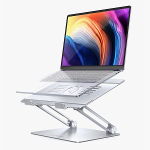 Foldable Aluminum Laptop Stand for Desk: Adjustable & Ergonomic Laptop Riser for MacBook. Dell. HP