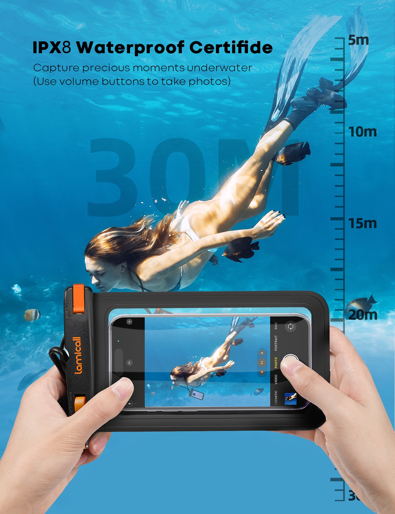 Lamicall Large Size Waterproof Phone Pouch Case for Galaxy Ultra iPhone Pro Max - Image 3