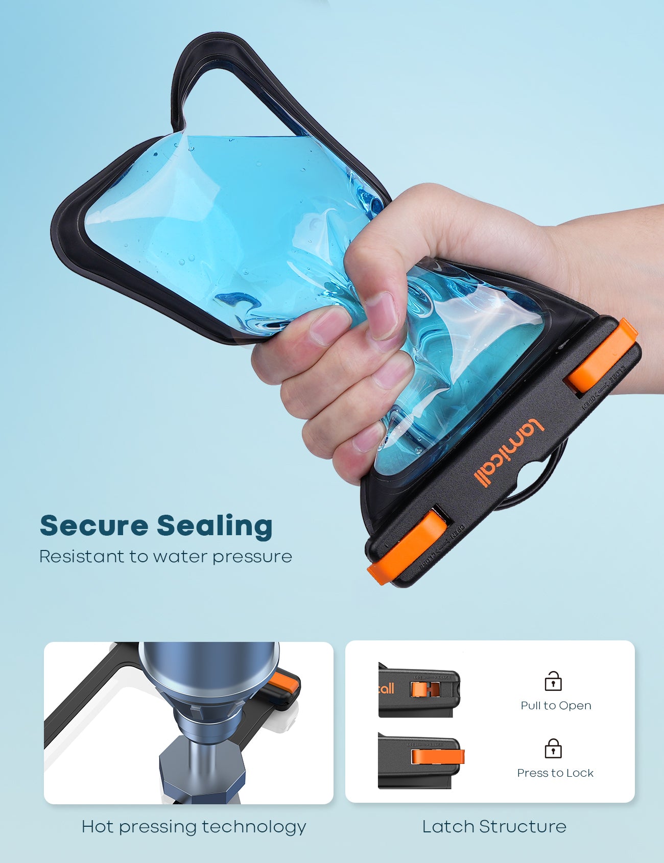Lamicall Large Size Waterproof Phone Pouch Case for Galaxy Ultra iPhone Pro Max - Image 4