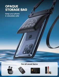 Lamicall Double Pocket Waterproof Phone Pouch IPX8 Dry Bag