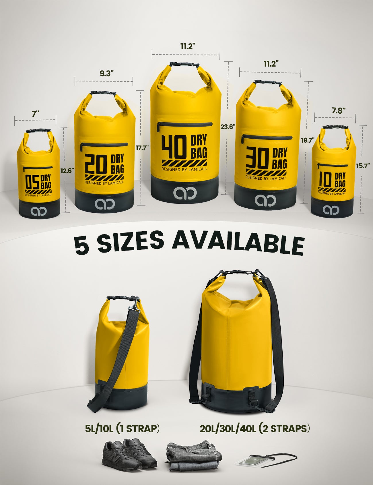 Lamicall Waterproof Dry Bag with Phone Pouch for Kayaking Boating Beach Camping Fishing - Image 6