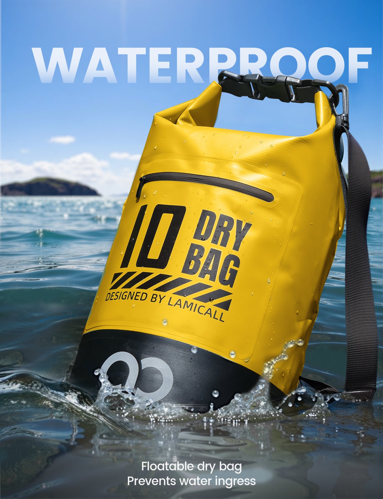 Lamicall Waterproof Dry Bag with Phone Pouch for Kayaking Boating Beach Camping Fishing - Image 8