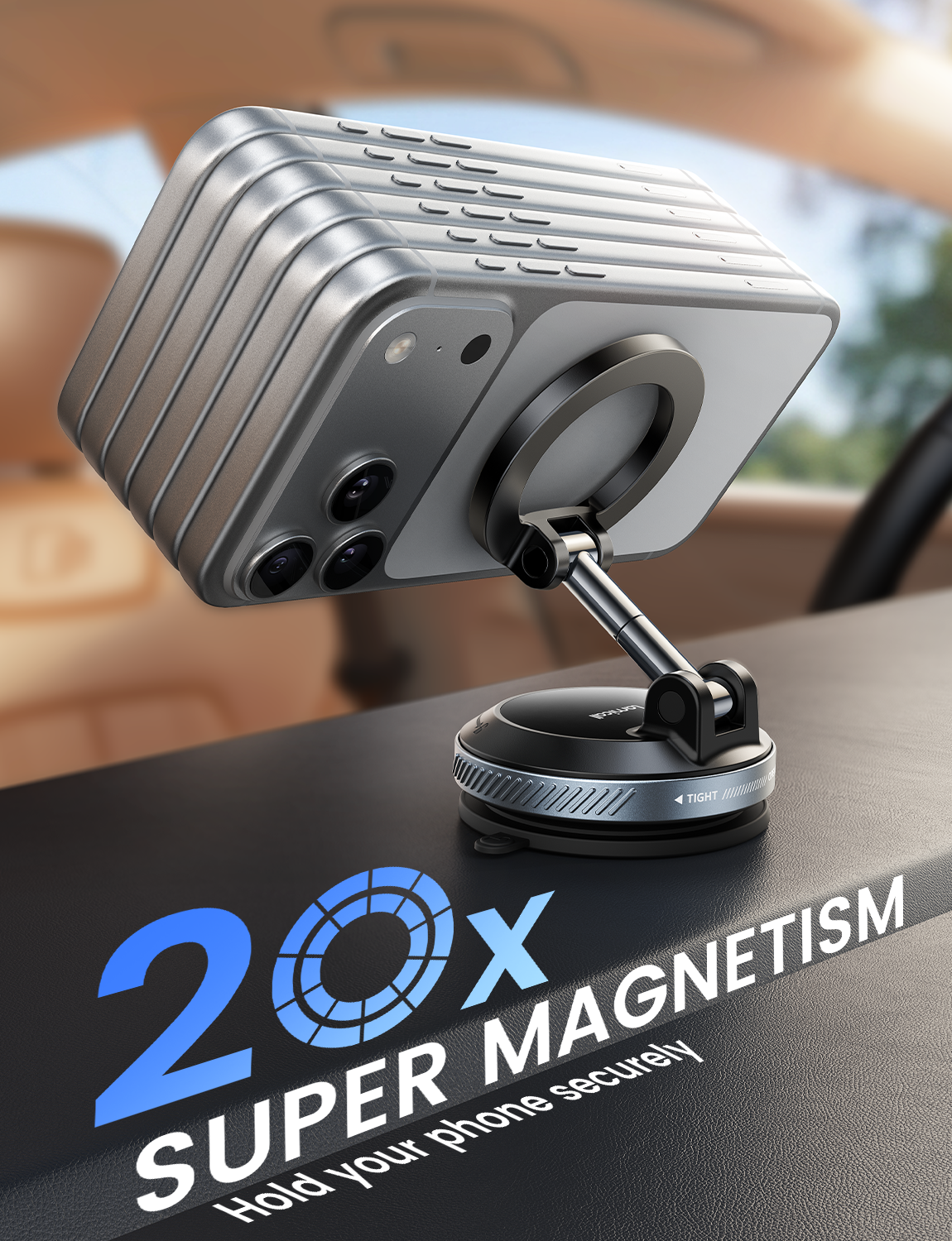 Lamicall Car Phone Holder for Magsafe Upgraded Nano Gel Vacuum Suction 360?? - Image 6