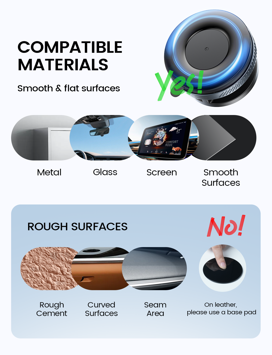 Lamicall Car Phone Holder for Magsafe Upgraded Nano Gel Vacuum Suction 360?? - Image 8