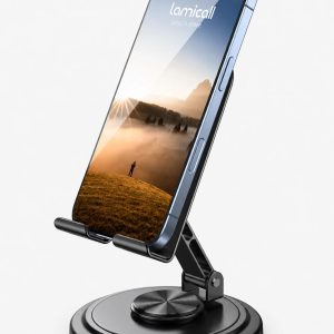 Lamicall 360?? Rotation Sturdy Adjustable Desktop Phone Holder Foldable Mobile Stand