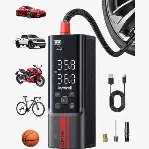 Lamicall Portable Car Tire Inflator Air Pump Bike Motor Wheels -150 PSI-4X Faster