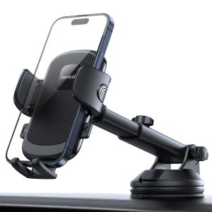 Lamicall Car Phone Holder - [Strongest Military-Grade Suction Cup] 360?? Rotation Quick Release Adjustable Car Phone Mount Dashboard for iPhone 16 Galaxy Smartphone Truck